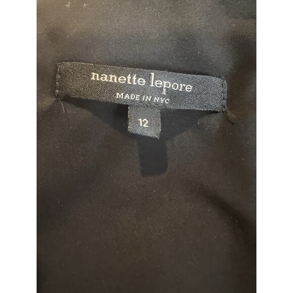 Nanette Lepore Dress Size 12 Black/blue Sleeveless Lined Back Zipper Knee Length - Picture 5 of 7